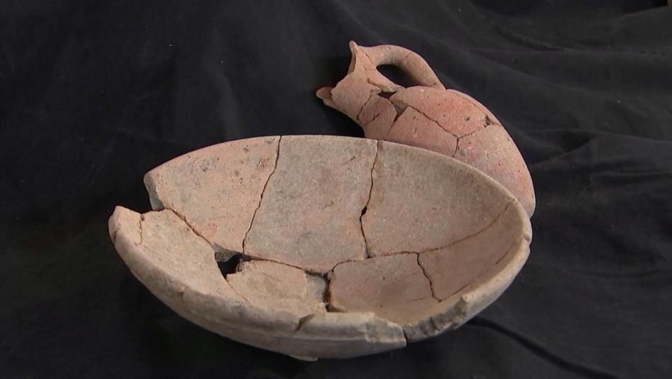 A bowl and jar uncovered in Israel that had opium residue