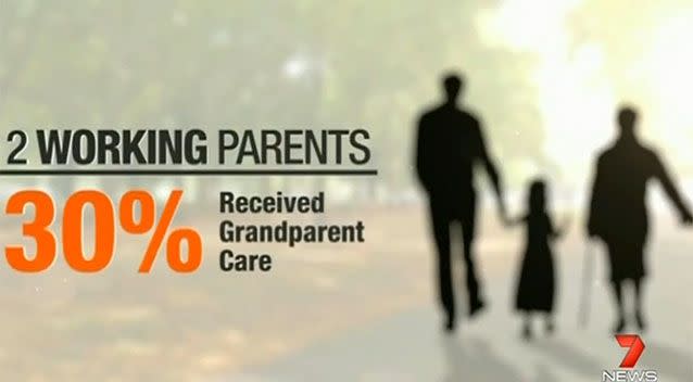 Statistics showing the rate of grandparents providing support in Australia. Source: 7 News