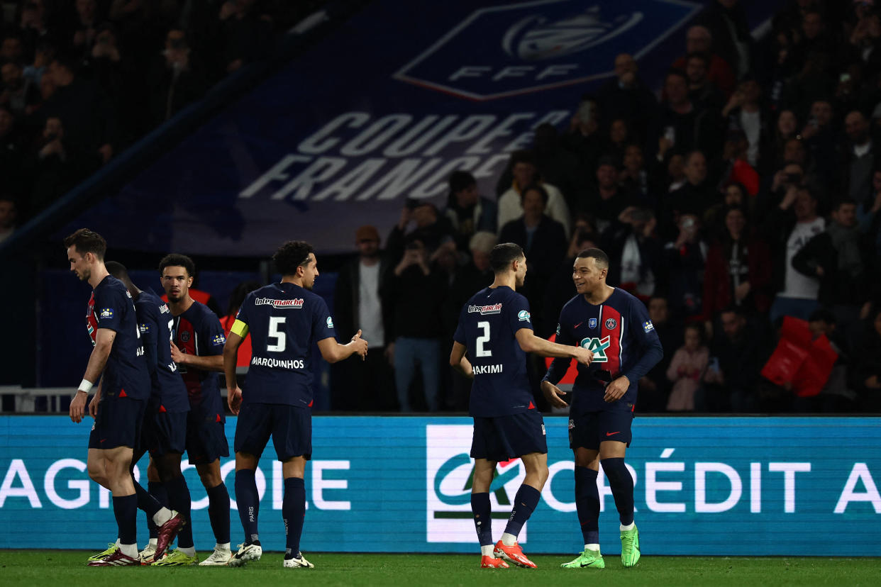 Le PSG lors de la demi-finale de Coupe de France le 3 avril 2024.