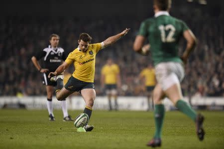 Rugby Union - Ireland v Australia - 2016 Guinness Series - Aviva Stadium, Dublin, Republic of Ireland - 26/11/16 Australia's Bernard Foley scores a conversion Reuters / Clodagh Kilcoyne Livepic