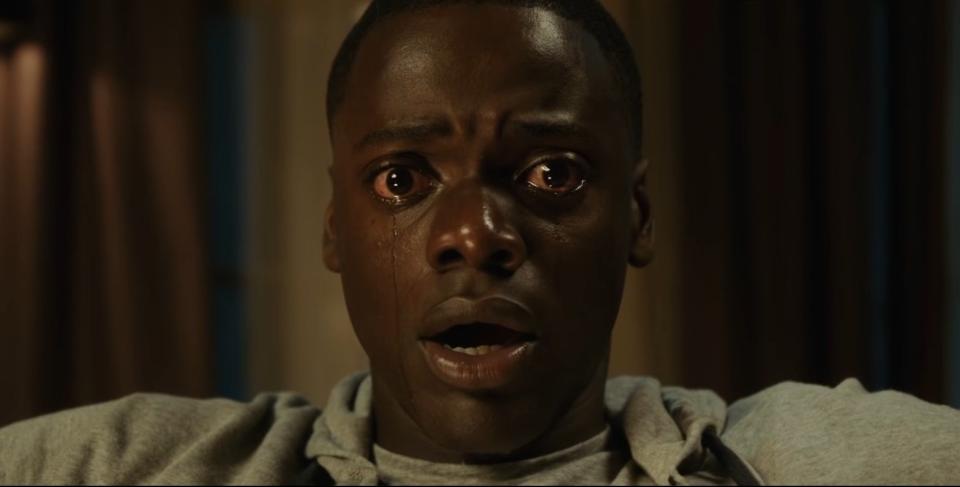 Chris crying while hypnotized in "Get Out"