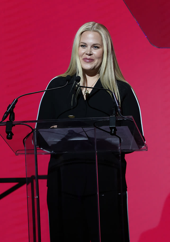 Shannon Abloh speaks onstage during The Fashion Scholarship Fund 85th Annual Awards Gala at the Glass Houses on April 11, 2022 in New York City. - Credit: Getty Images for Fashion Scholar