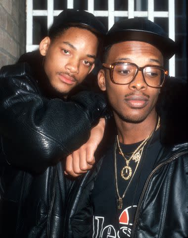 <p>David Corio/Michael Ochs Archives/Getty</p> DJ Jazzy Jeff and the Fresh Prince in the '80s