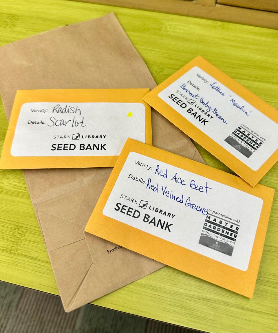 A selection of seasonal seed packets is available for free at the main Stark Library in downtown Canton, a cooperative effort with The Ohio State University Extension through June 30.
