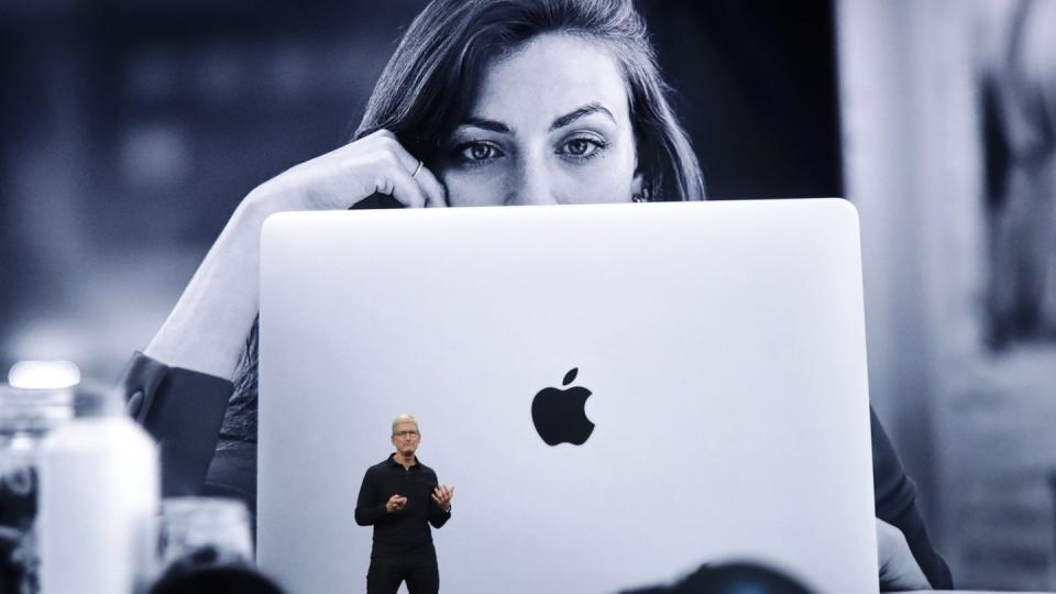 Apple-CEO Tim Cook Anfang Juni auf der Apple-Entwicklerkonferenz WWDC. Foto: Jeff Chiu/AP