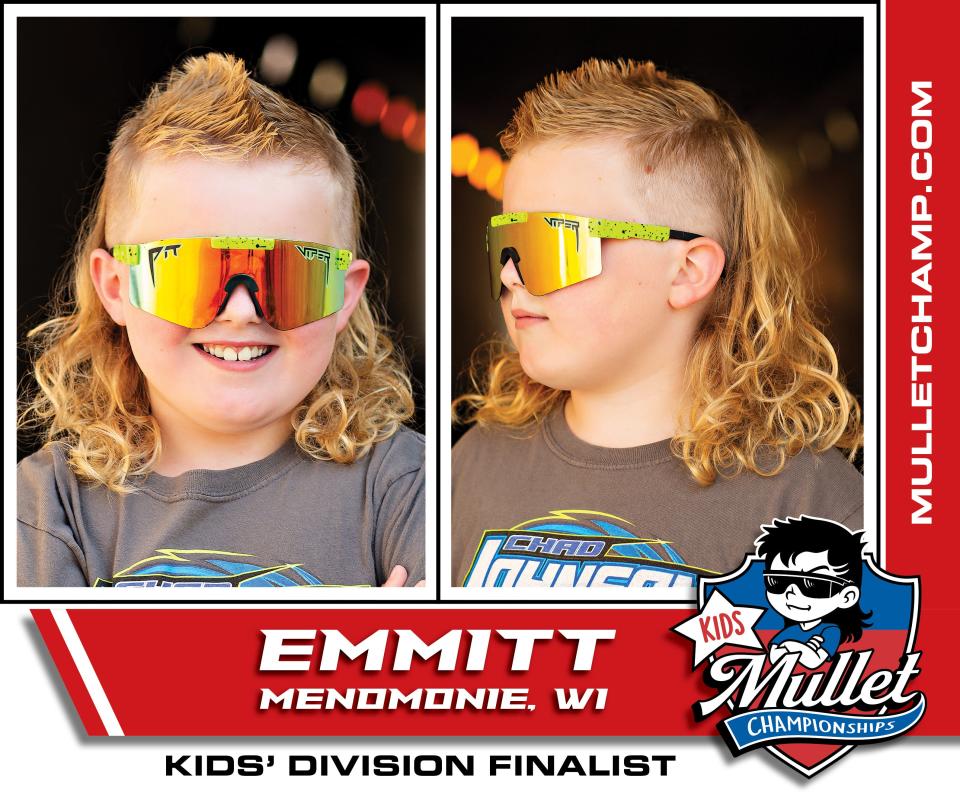 2022 USA Mullet Championship Kids Division finalist Emmitt Bailey of Menomonie, WI.