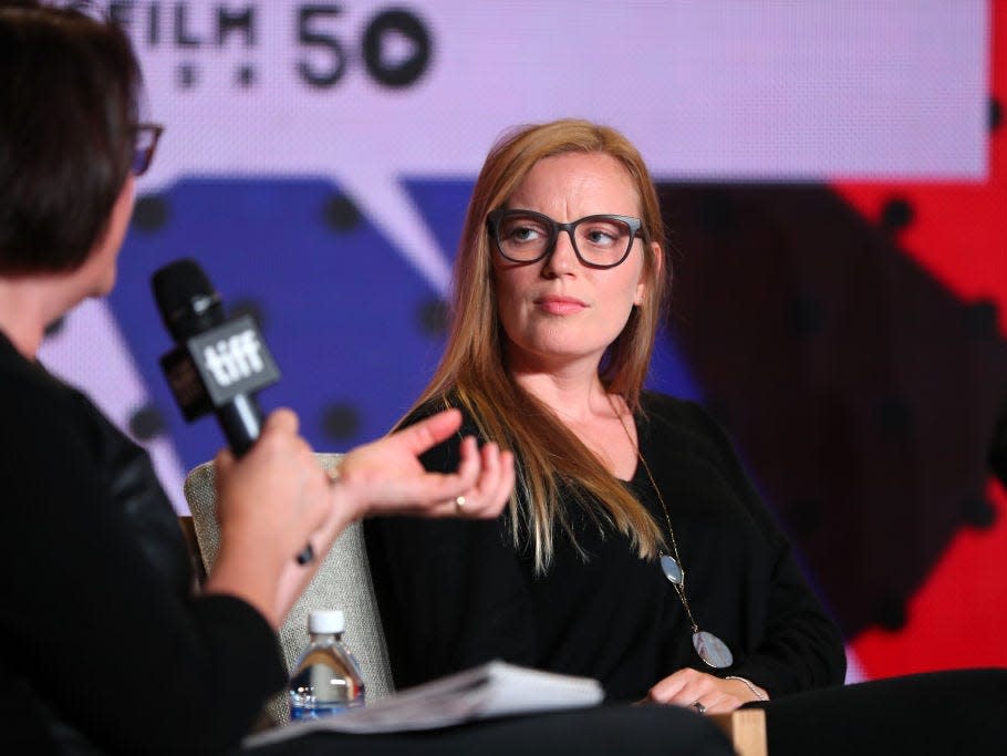 Screenwriter/producer Sarah Polley speaks at an event