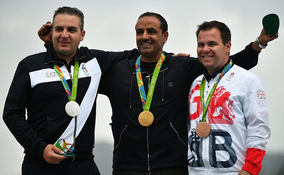 Fehaid Al-Deehani (center) from suspended Kuwait in 2016. (Getty)