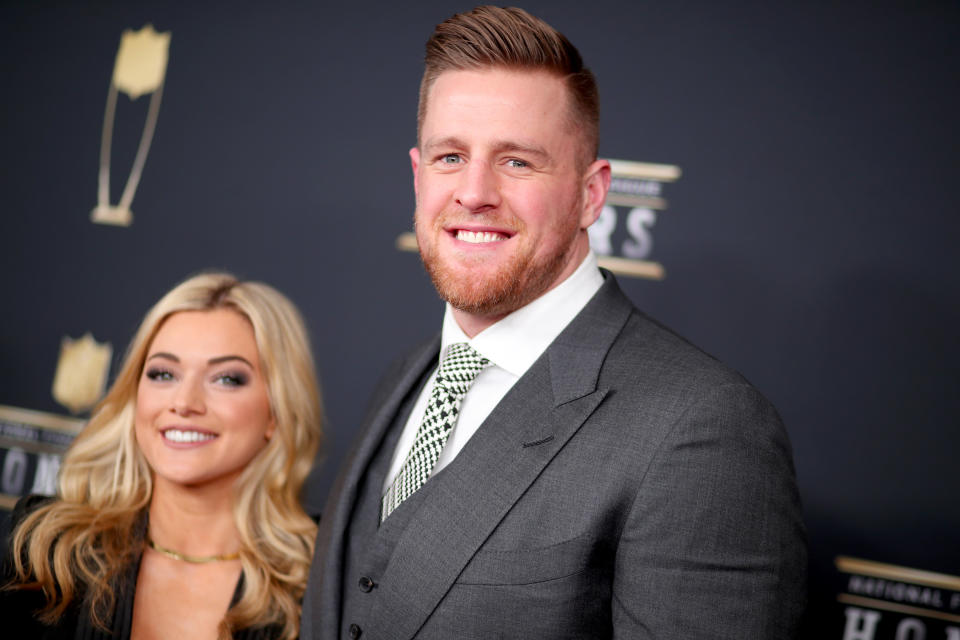 MINNEAPOLIS, MN - FEBRUARY 03:  Kealia Ohai  and NFL Player J. J. Watt attend the NFL Honors at University of Minnesota on February 3, 2018 in Minneapolis, Minnesota.  (Photo by Christopher Polk/Getty Images)