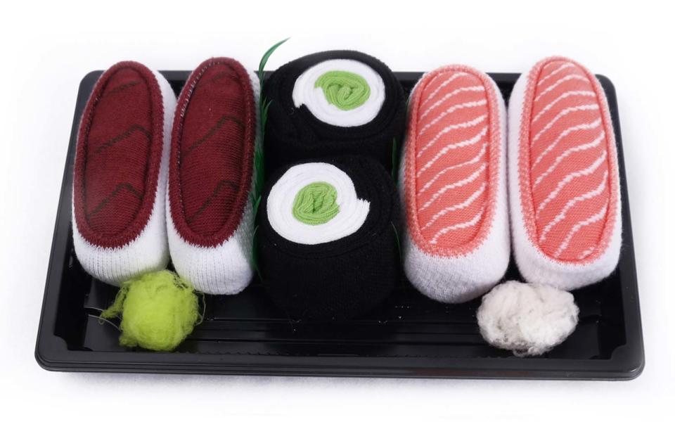 The only acceptable way for socks to be considered an exciting gift? When theyre packaged to resemble a box of sushi rolls, complete with imitation grass, ginger, and wasabi, of course.To buy: $28; amazon.com