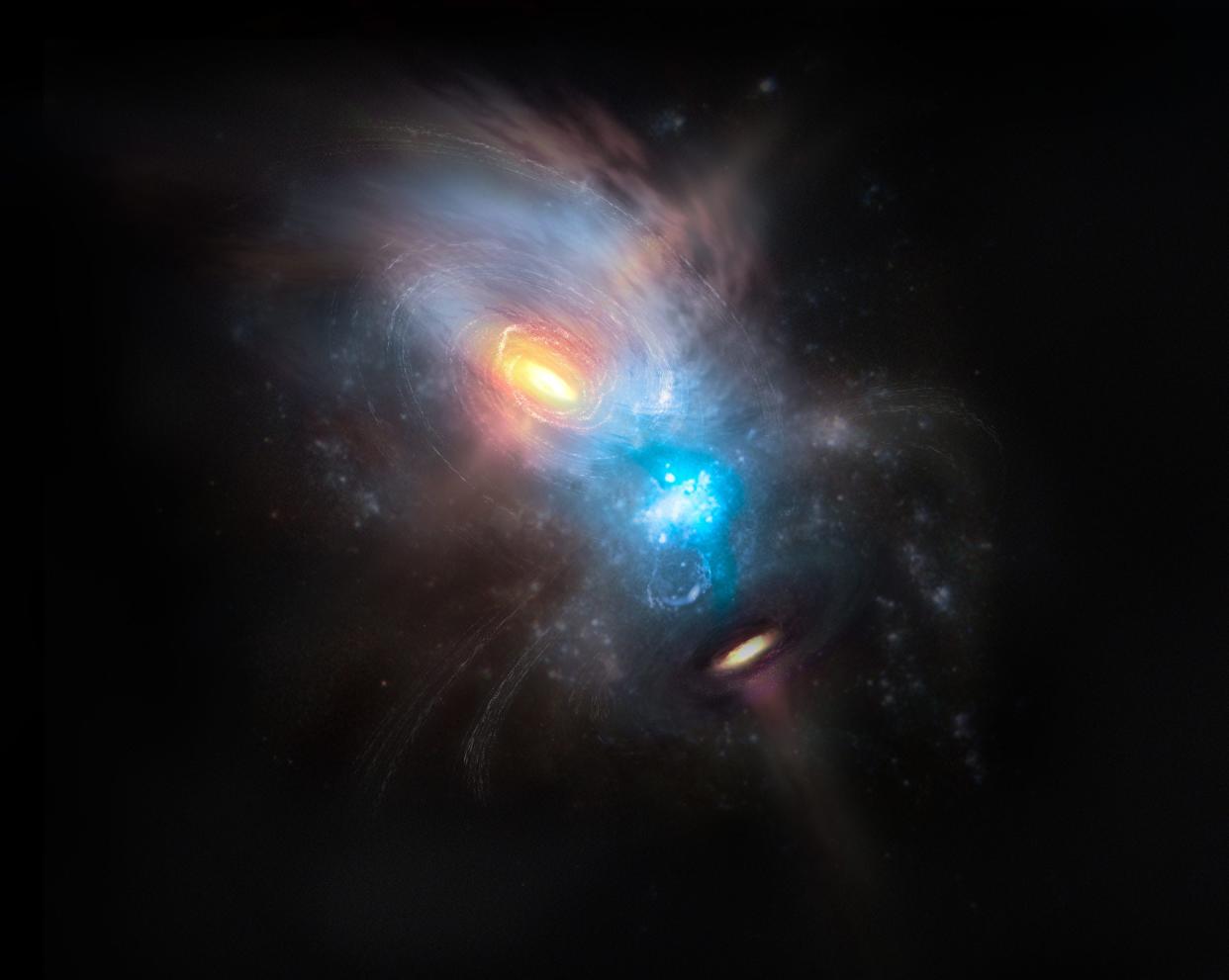 Black hole collision illustration