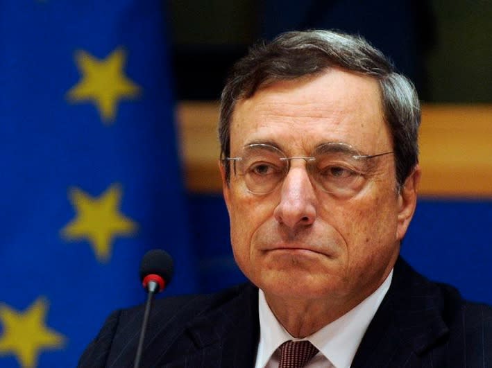 ECB President Mario Draghi waits to take the flloor during the Quarterly Hearing before the Committee on Economic and Monetary Affairs of the European Parliament in Brussels November 17, 2014. REUTERS/Eric Vidal