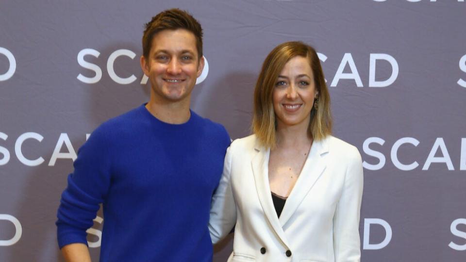 The Other Two” co-creators Chris Kelly and Sarah Schneider attend a press junket during SCAD aTVfest 2019 on Feb. 7, 2019 in Atlanta.