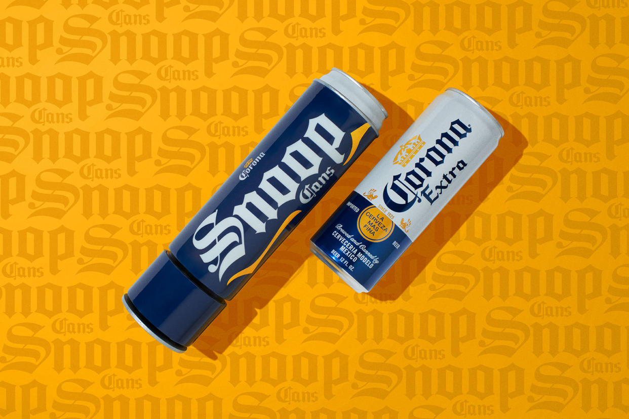 "Snoop Cans," insulated can sleeves that play the rapper's pre-recorded voice, are available via sweepstakes entry. (Photo: Corona)