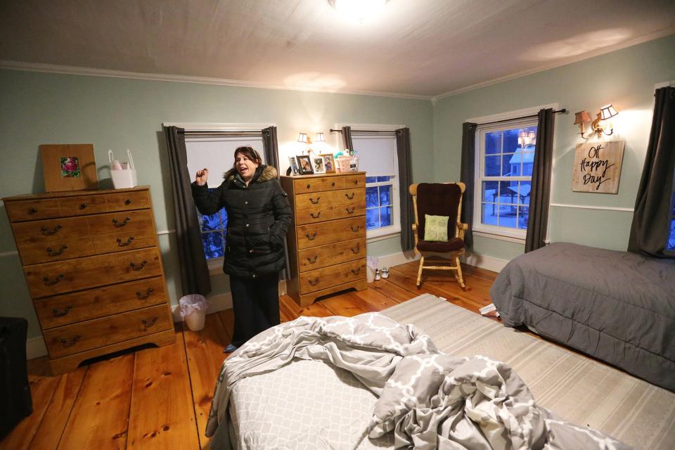 Kerry Norton, executive director of Hope on Haven Hill, gives a tour of the different bedrooms and other spaces women utilize while in the program.