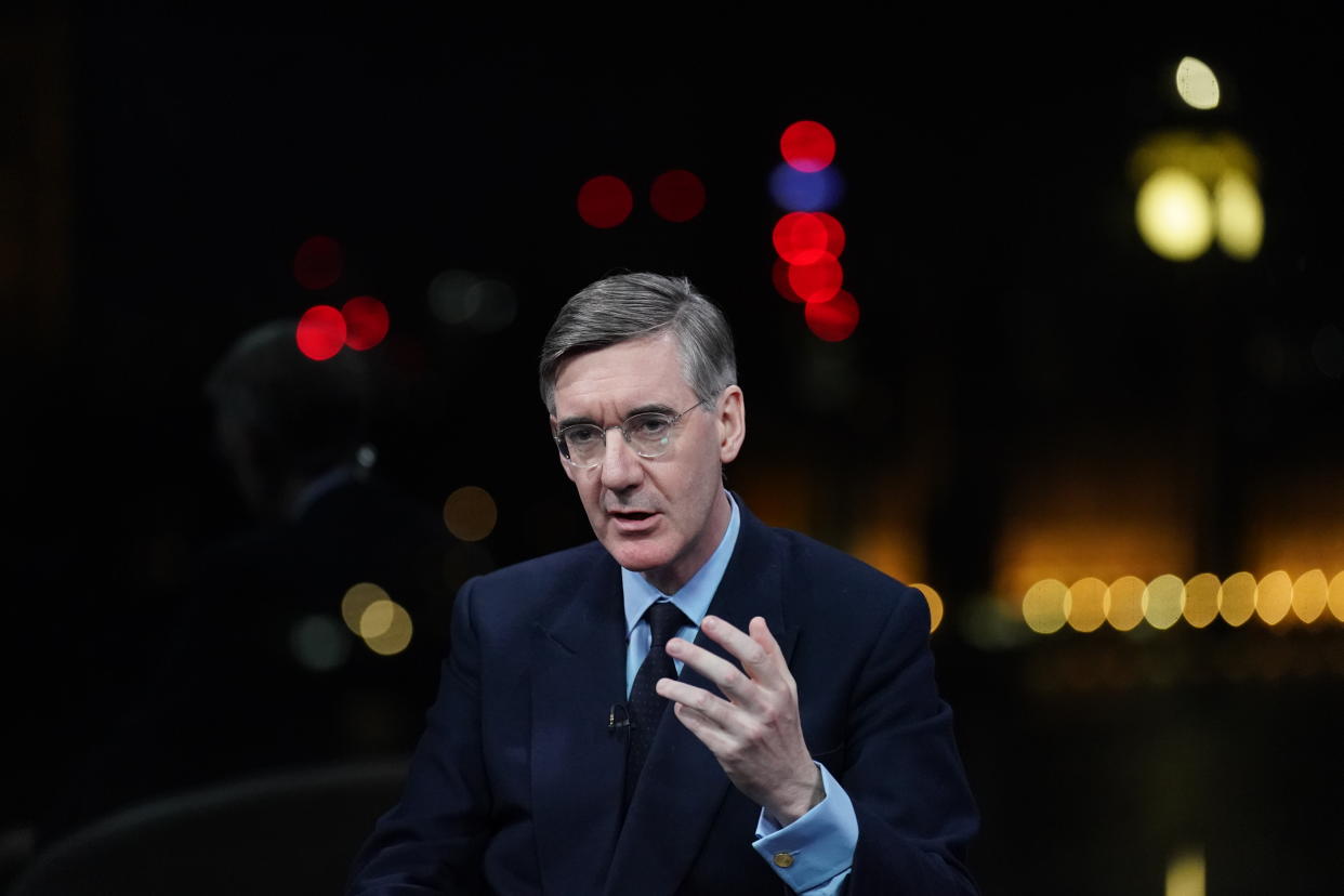 Jacob Rees-Mogg in the studio at GB News during his new show Jacob Rees-Mogg's State of The Nation. Picture date: Monday February 27, 2023. (Photo by Stefan Rousseau/PA Images via Getty Images)