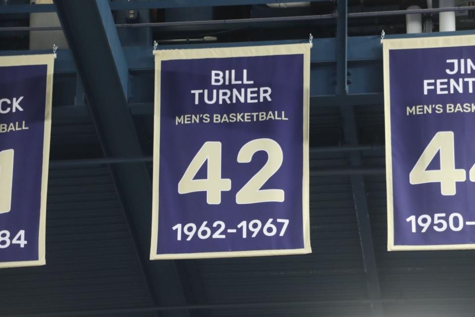 Bill Turner's No. 42 he wore for the University of Akron men's basketball team is in the rafters at Rhodes Arena.