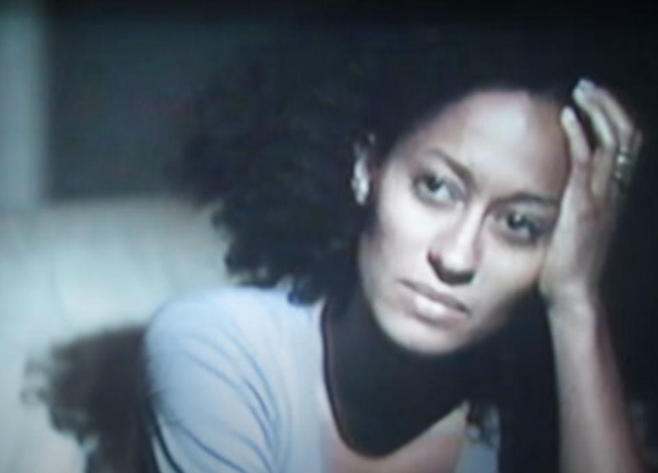 closeup of a younger tracee looking pensive