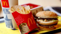 <b>McDonald's Big Mac</b><br> In a viral video, McDonald's Canada gave away their secret Big Mac recipe. Take a look at it <a href="http://gma.yahoo.com/blogs/abc-blogs/big-mac-home-165610998--abc-news-Recipes.html" data-ylk="slk:here;elm:context_link;itc:0;sec:content-canvas;outcm:mb_qualified_link;_E:mb_qualified_link;ct:story;" class="link  yahoo-link">here</a>