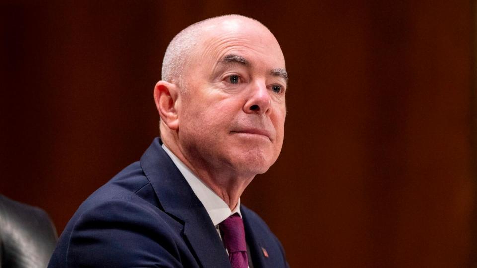 PHOTO: Homeland Security Secretary Alejandro Mayorkas testifies on Capitol Hill, Nov. 8, 2023, in Washington. (Alex Brandon/AP, FILE)