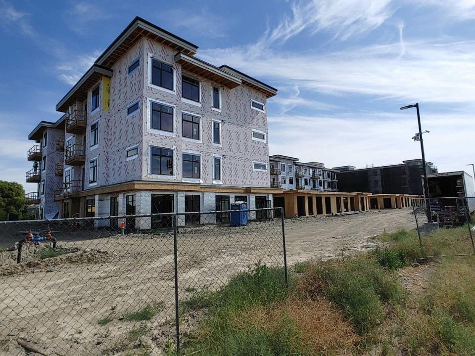 Elite Construction & Development is building The Falls, a four story-plus penthouse apartment building with commercial space at 4112 W. 24th Ave., in Kennewick.
