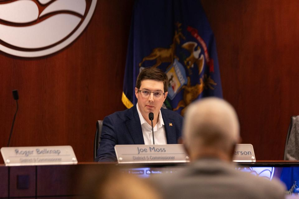 Ottawa County Board of Commissioners Chair Joe Moss oversees a meeting in January 2024.