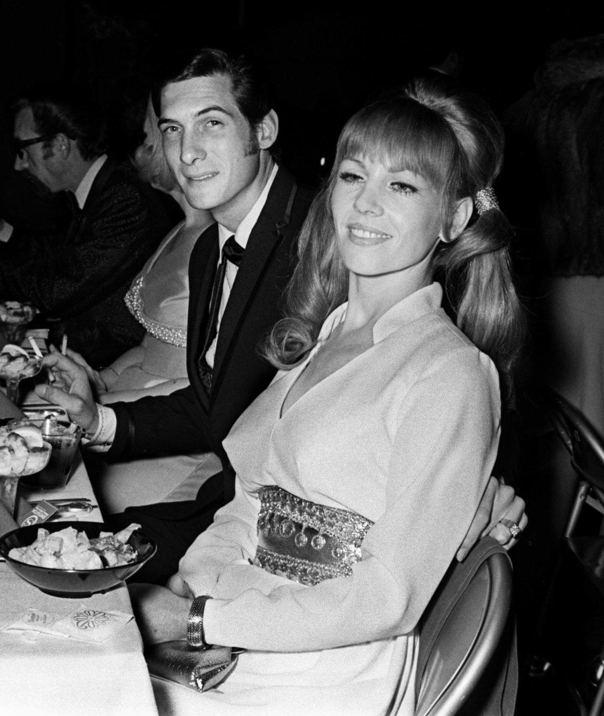 Singers and songwriters Jackie DeShannon left, and Bobby Cochran attend the 1969 Grammy Awards at the National Guard Armory in Nashville.