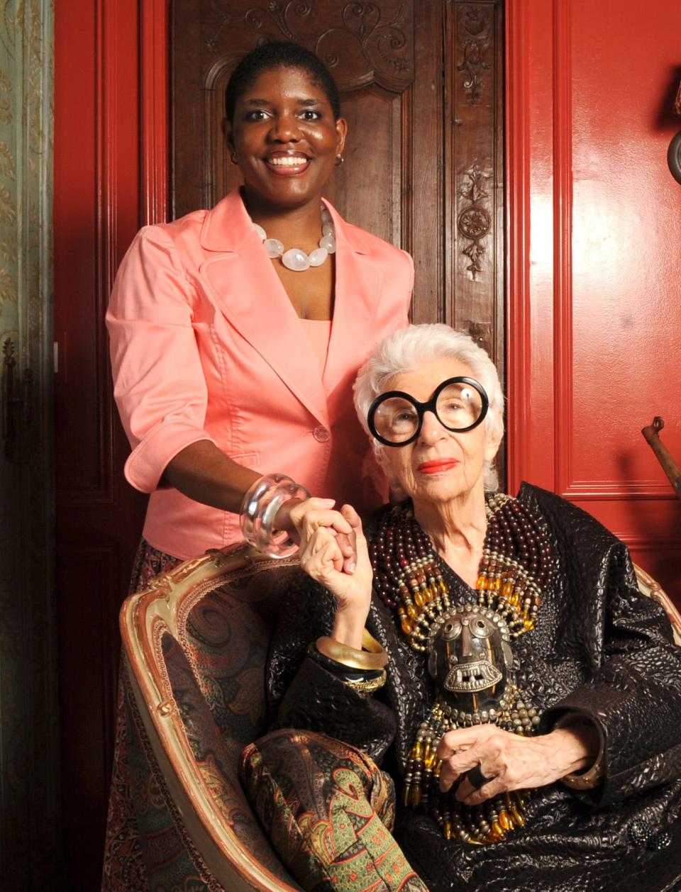Iris Apfel, right, has launched a study tour for the teenage debutantes of the Frances J. Bright Woman's Club. The tour was developed by Lori Durante.