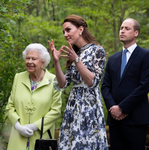 The Queen visiting 'Back to Nature' by the Duke and Duchess of Cambridge - Credit: Geoff Pugh for the telegraph