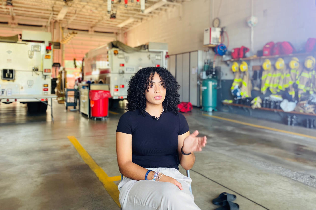 Jenna Gray, 20, trainee at Tualatin Valley Fire & Rescue camp for young girls  (NBC News)