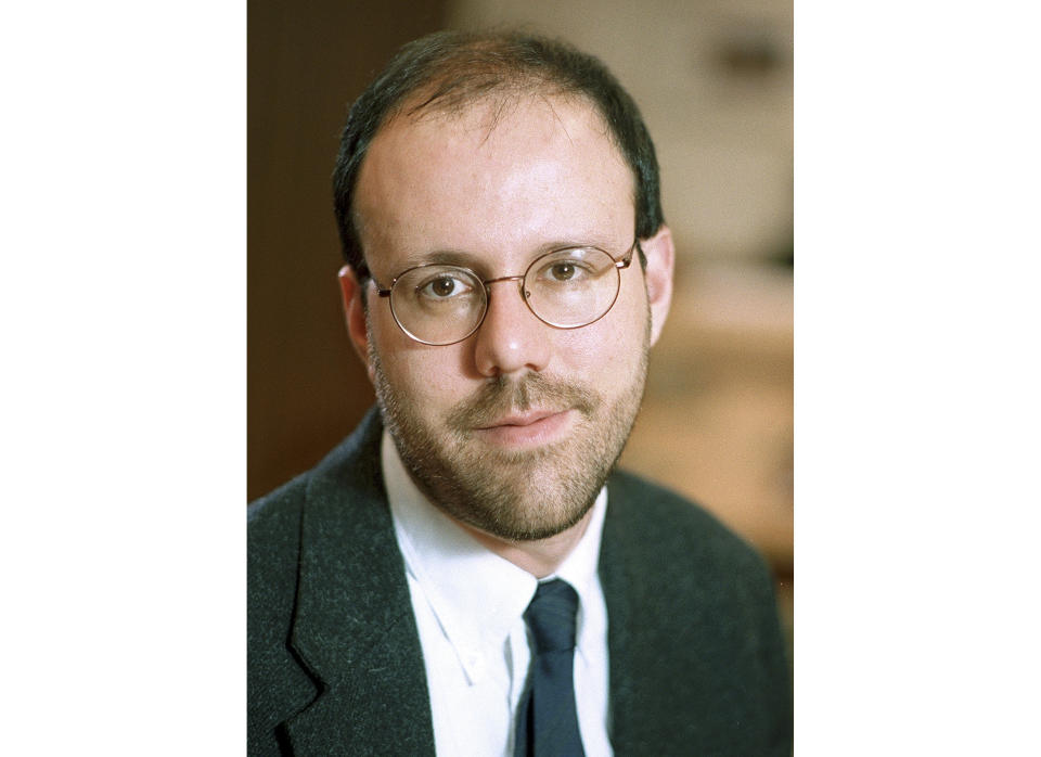 This undated photo provided by Harvard University shows Michael Kremer, professor of economics at the college in Cambridge, Mass., who was awarded 2019 Nobel Prize in economics along with Abhijit Banerjee and Esther Duflo Monday, Oct. 14, 2019, for pioneering new ways to alleviate global poverty. (Jon Chase/Harvard University News Office via AP)