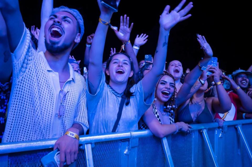 Fans cheer as British singer Ella Mai performs on day one of the Sol Blume R&B festival on Saturday.