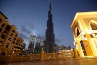 A view shows the Burj Khalifa, the world's tallest building, mostly deserted, following the outbreak of coronavirus disease, in Dubai