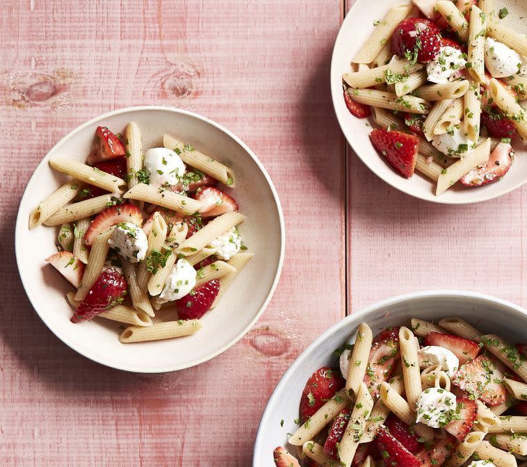 1) Strawberry Caprese Pasta Salad