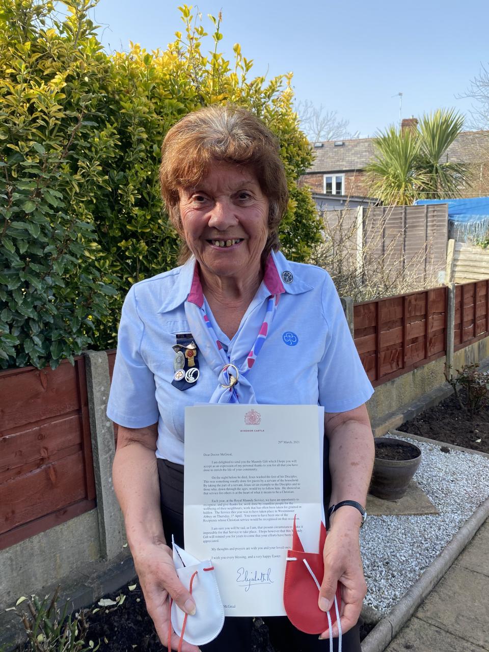 Sylvia McGreal has volunteered for Girlguiding for 44 years. (Buckingham Palace)