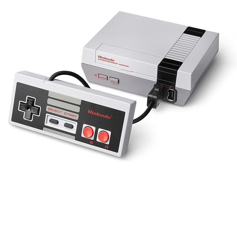 <p><a href="https://www.amazon.com/Nintendo-Entertainment-System-NES-Classic/dp/B01IFJBQ1E?tag=syn-yahoo-20&ascsubtag=%5Bartid%7C10054.g.14381053%5Bsrc%7Cyahoo-us" rel="nofollow noopener" target="_blank" data-ylk="slk:Shop Now;elm:context_link;itc:0;sec:content-canvas" class="link rapid-noclick-resp">Shop Now</a></p><p>NES Classic Edition Entertainment System</p><p>amazon.com</p><p>$214.99</p>