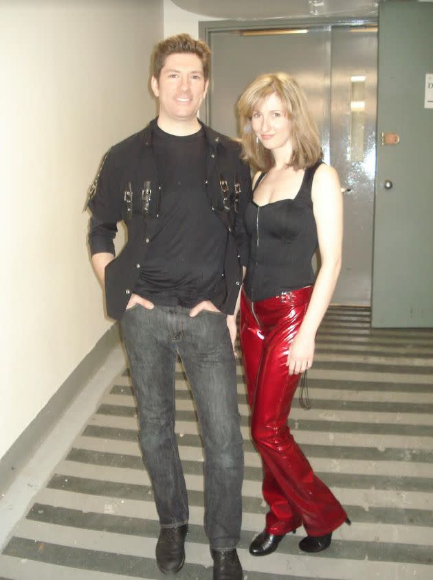 The author and Brian backstage before a concert with Fireworks Ensemble at New York's Miller Theatre in 2010. (Photo: Courtesy of Leigh Stuart)