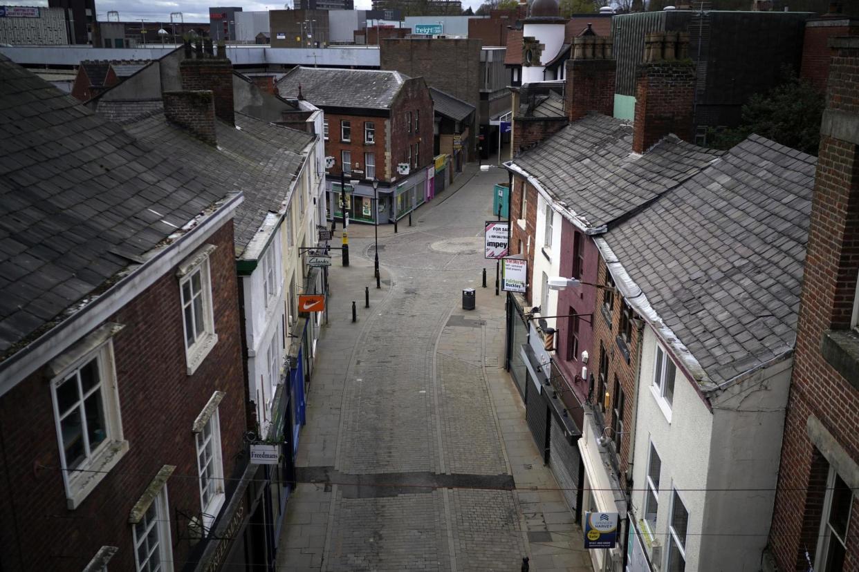 A near deserted Stockport town centre during the pandemic lockdown: Getty Images