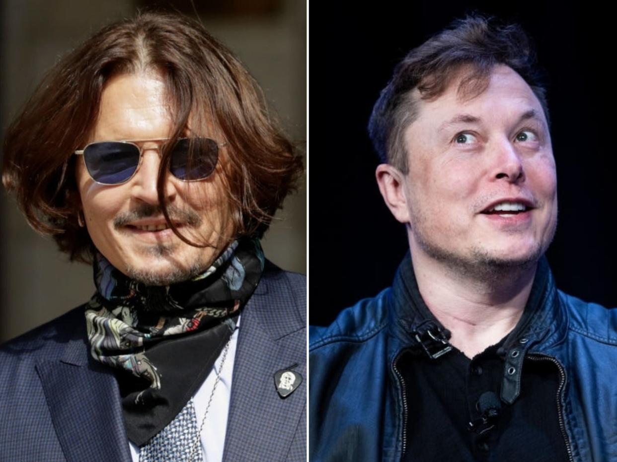 Johnny Depp and Elon Musk: John Phillips/Brendan Smialowski/Getty Images