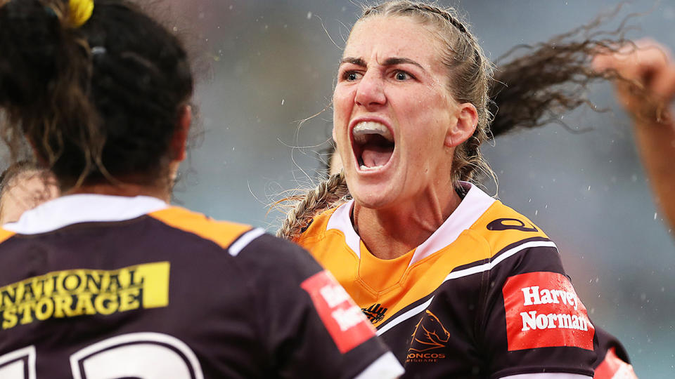 Brisbane Broncos captain Ali Brigginshaw is pictured during the 2020 NRLW grand final.