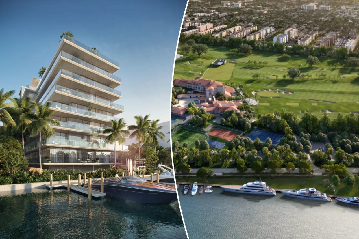 Side by side of boat-friendly condos in Miami. 