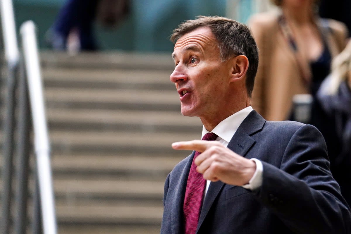 Chancellor Jeremy Hunt cites the pandemic and the energy crisis as reasons for high borrowing  (Jordan Pettitt/PA)