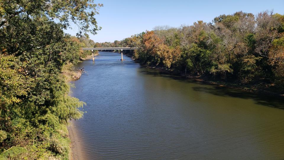 The Cape Fear River, as seen from the Person Street bridge in Fayetteville, NC on Nov. 1, 2023.