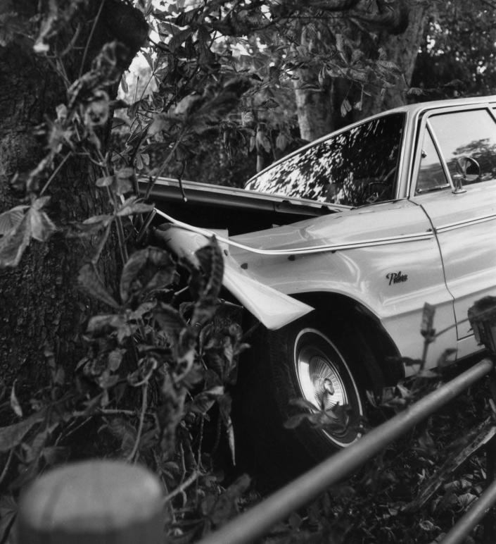Doris Duke struck and killed Eduardo Tirella before hitting a tree outside her Bellevue Avenue estate in 1966.