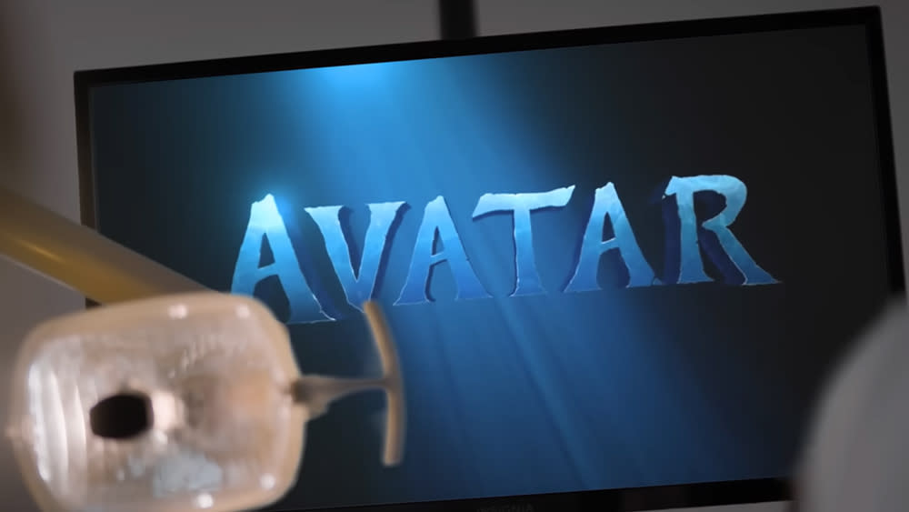  The Avatar logo on a TV screen in a SNL sketch about the Papyrus typeface. 