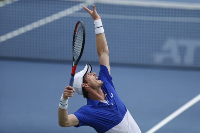 Andy Murray was playing just his second singles match since having a metal plate inserted into his hip 