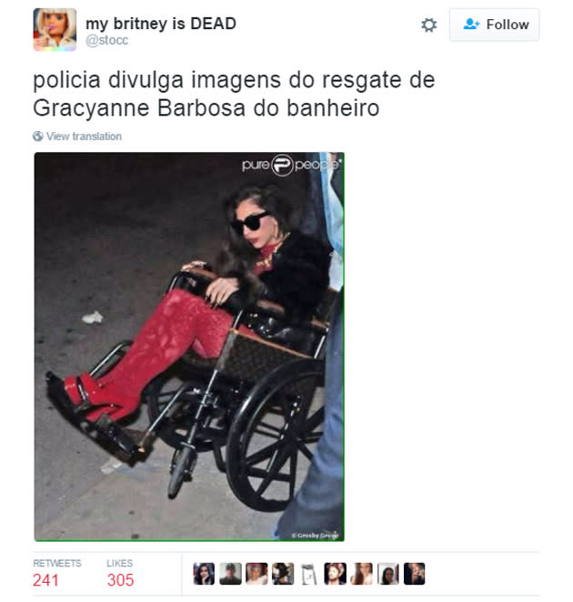 E no final das contas, com toda a confusão a modelo não conseguiu atingir seu objetivo! "E eu não fiz cocô! Isso aí é muito videogame”, brincou Gracyanne. (Foto: Reprodução/ Twitter)