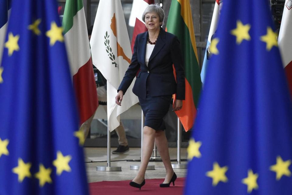 Under pressure: Theresa May (AFP/Getty Images)