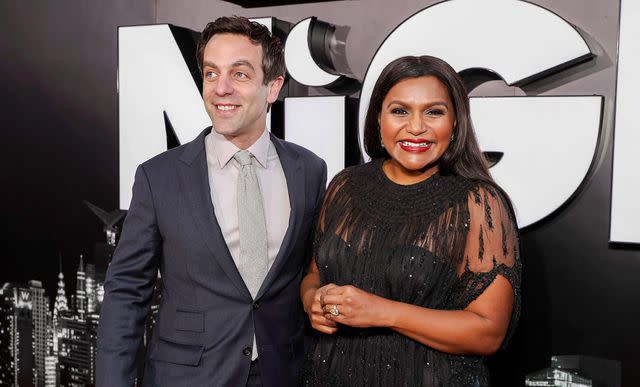 Todd Williamson/JanuaryImages/REX/Shutterstock BJ Novak and Mindy Kaling on the red carpet