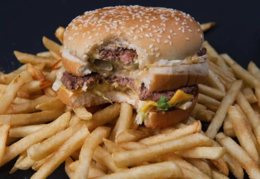 A partially eaten McDonald's Big Mac hamburger on top of some French fries on November 2, 2010. Thousands of workers at McDonald's and other fast food outlets across the United States went on strike Thursday in a growing movement for higher wages in the industry